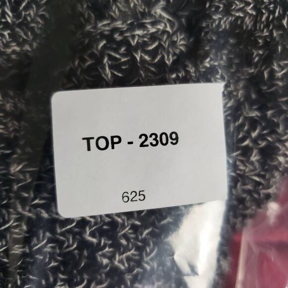 LOFT Black White Marled Knit Sweater Size Small 100% Cotton Long Sleeve Bow Cuff - Picture 10 of 10